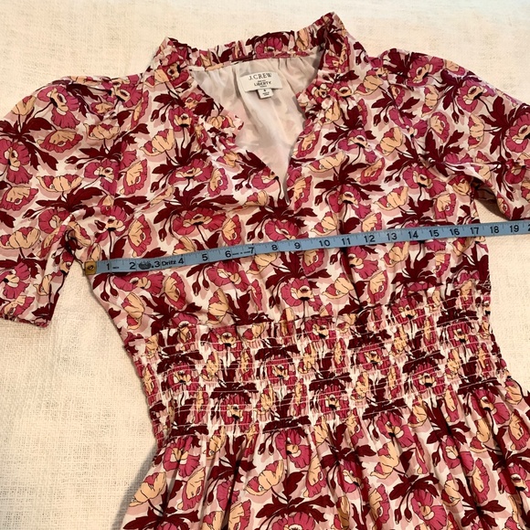 J.Crew Liberty London Smocked Waist A-line Midi Dress Butterfield Poppy Field S - Picture 4 of 5